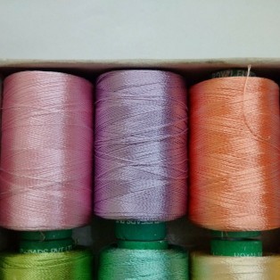 Set Lot of FLUORESCENT 150/2 Denier Viscose Rayon Thread Yarn Hand Machine Embroidery